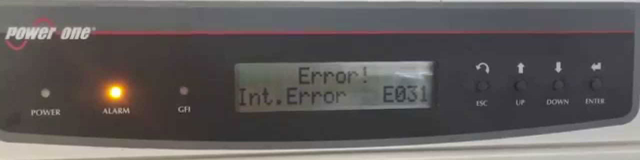 image de l'erreur e.031 de l'ondulateur Aurora Power One